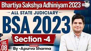 Bhartiya Sakshya Adhiniyam 2023 Lecture-8 | BSA 2023 | SECTION 4 | MASTER CLASS  | By Apurva Sharma