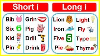 Vowel I rules  Short I & Long I vowel sounds | Learn with examples