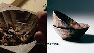 Woodcarving - making a walnut small bowl