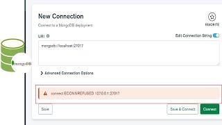 Let solve this error together. [connect ECONNREFUSED 127.0.0.1:27017]. Mongodb compass connection