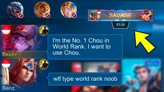 TOP 1 GLOBAL CHOU PRANK! | 1 MINUTE SAVAGE | TEAM AUTO TRASHTALK!