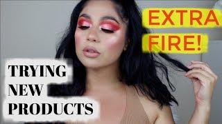 TRYING *NEW* PRODUCTS | EASY PINK/RED MAKEUP | GEREL MATTA