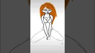 Khalil fans art- drawing of Kim Possible in a bikini 