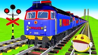 【踏切アニメ】複雑な電車 Trains Climbing Pynamid Fumikiri 3D Railroad Crossing Animation #1million