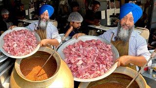 अमृतसर का फेमस देसी घी का बकरे का मीट NONVEG KING IN AMRITSAR | MUTTON MAKING @ BUBBY FISH & CHICKEN