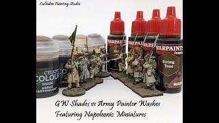 GW Shades vs Army Painter Washes Featuring Napoleonic Miniatures