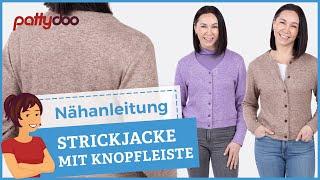 Klassische Strickjacke zum Knöpfen nähen  Nähanleitung mit vielen Tipps für perfekte Knopflöcher!