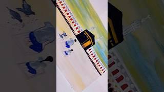"Father Daughter Praying at Kaaba | Emotional Islamic Art | Makkah Painting"
