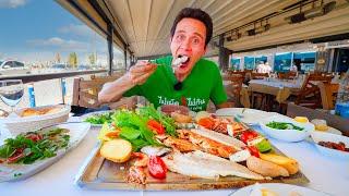 Turkish Seafood!!  SEABASS + Shrimp Tray in Izmir, Turkey! | (İzmir Deniz Restaurant)