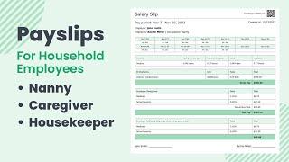 How to generate a Payslip for your Nanny or any other Household Employee