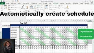 Automatically create shift schedule in Excel