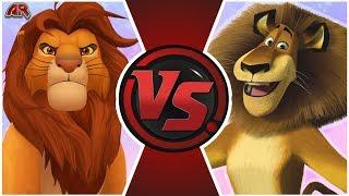 SIMBA vs ALEX THE LION (The Lion King vs Madagascar) | Cartoon Fight Club Episode 324