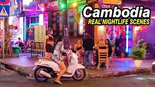 Walking Tour Nightlife On Street 136 in Phnom Penh Cambodia [4K]