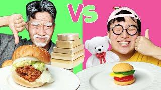 REAL FOOD VS JELLY CHOCOLATE FOOD CHALLENGE HUBA