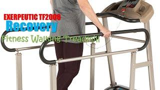 ‍EXERPEUTIC TF2000 Recovery Fitness Walking Treadmill with Full Length Hand Rails