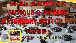 Waterbury Button Company Vintage Antique Thousands Metal Buttons Haul Value How to Clean Part 1