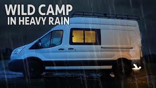 SOLO Stealth Van Camping in the RAIN [Relaxing ASMR]