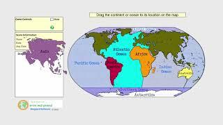 World Continents and Oceans - World Geography Level 2 -Sheppard Software - Drag and Drop