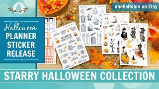 Starry Halloween Sticker Release | ohelloRobin Etsy Shop | Decorative & Functional Planner Stickers