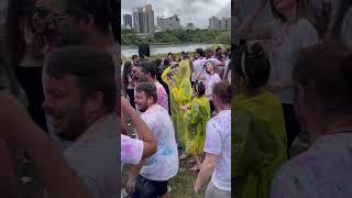 Holi with Taiwanese ️️ #holi #taiwan #india #raincoat #viral