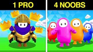 Can 4 Noobs Beat 1 Fall Guys Pro...