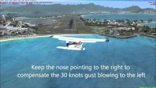 Cessna landing in TNCM with 30 knots cross wind