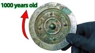 Restoration of 1000-year-old bronze mirror | Crazy Polishing