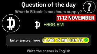 Dropee Question of the day Code Today 12 November | Dropee Question of the day Code | Dropee Code