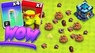 1+goblin x 4+NEW Spell! "Clash Of Clans" TOWN HALL DONE!!