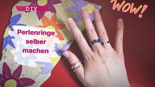 Perlenringe mit Blumen selber machen DIY | Basics: Kreuzknoten, Perlennadel, Blumenmuster