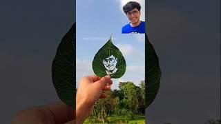 My Favourite Youtuber Easy leaf Art Triggered  Insaan  #shorts #triggeredinsaan #leafart