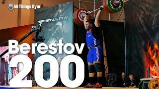 Dmitry Berestov (115.7kg) 200kg / 440 lbs Thruster 2016 Klokov Power Weekend