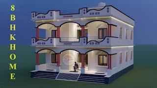 Double floor ka Ghar for village II Ghar ka Design by@Myhomeplan