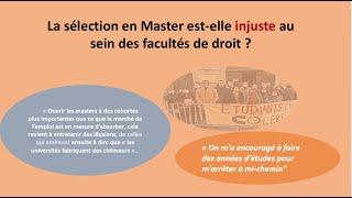 La sélection en Master est-elle injuste en fac de droit ?