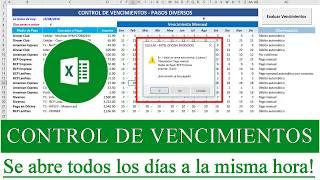 Excel Control de vencimientos con alertas automáticas (Macro + tarea programada)