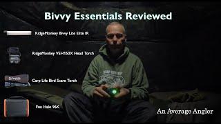 RidgeMonkey Bivvy Lite & Head Torch , Carp Life Bird Scarer, & Fox Halo - Independently Reviewed