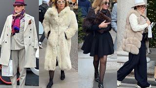 THE NEWEST WINTER OUTFITS FASHION | DECEMBER 2024 MILAN STREET STYLE  || ITALIAN'S SHOPPING WALK