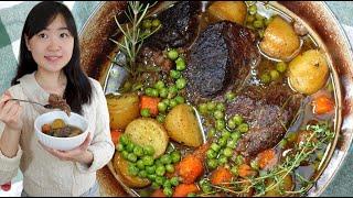 Best Simple Pot Roast 正宗美国传统家常菜牛肉锅，肥瘦相间，软嫩滋润，做法简单每周都想做！You will want to make it every week!