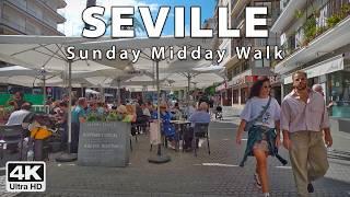 Seville's Reyes Católicos to River promenade and Puerta Jerez | 4K UHD Virtual Walking Tour, Spain