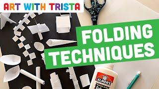 Paper Folding Techniques for 50 Forms Relief Sculpture Lesson - Art With Trista