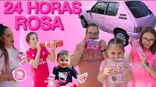 24 HORAS COMIENDO COLOR ROSA_NALUCHI VLOG