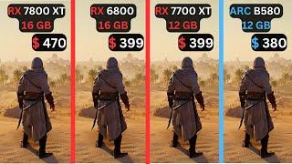 RX 7800 XT vs RX 6800 vs RX 7700 XT vs INTEL ARC B580