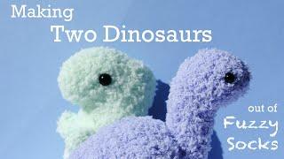 How to Make 2 Types of Fuzzy Sock Dinosaurs | T-Rex and Brachiosaurus