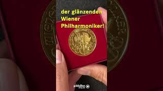 Goldmünze Wiener Philharmoniker im weihnachtlichen Etui als Geschenkidee!