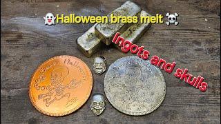 Halloween - Making brass coin - From trash to treasure - Ingot - Sandcasting