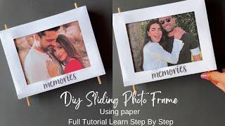 DIY Sliding Photo Frame Using Paper | How To Make AT Home Full Tutorial Learn Step By Step