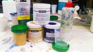 Acrylic pouring: "HOW TO" mix Decoart Satin Enamels with acrylics for cloud effect. What works best?