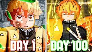 Spending 100 Days as ZENITSU AGATSUMA in Demonfall.. - Roblox