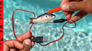 ELECTRIC FISHING LURE uses CHARGED ELECTRICITY to CATCH FISH!