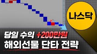 당일 수익 +200만원 해외선물 단타 전략!! 바닥에서 함부로 매수 금지